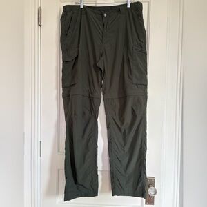 Columbia Pants Mens Green Convertable Omni Shade Gorpcore Outdoor Hiking 40x34